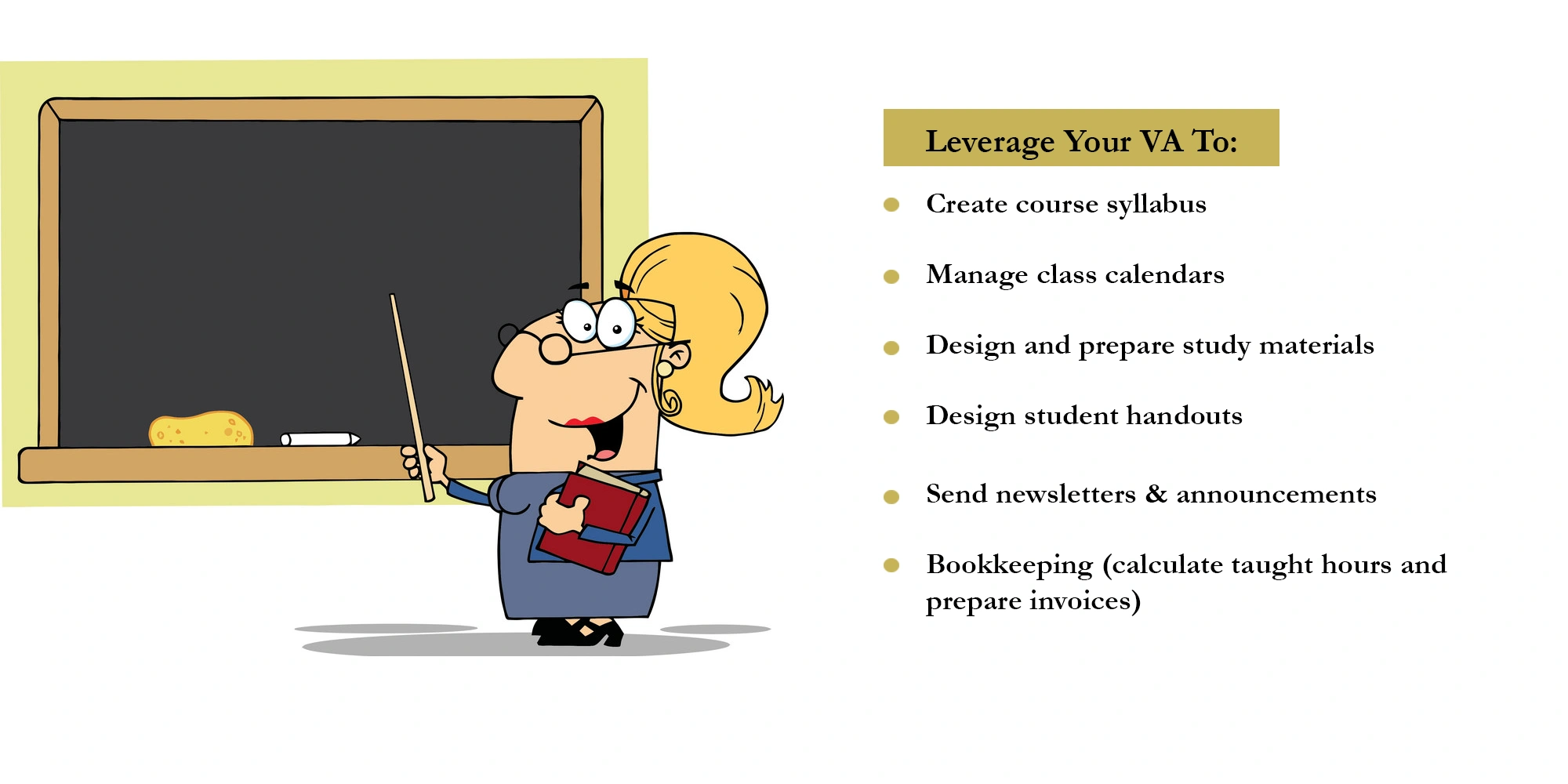 teacher with a virtual assistant managing class calendars and materials